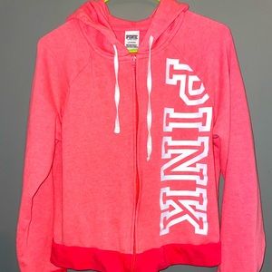 Womens victoria secret PINK hooded jacket size large (runs smaller)